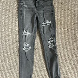 Distressed Gray Women's Jeans